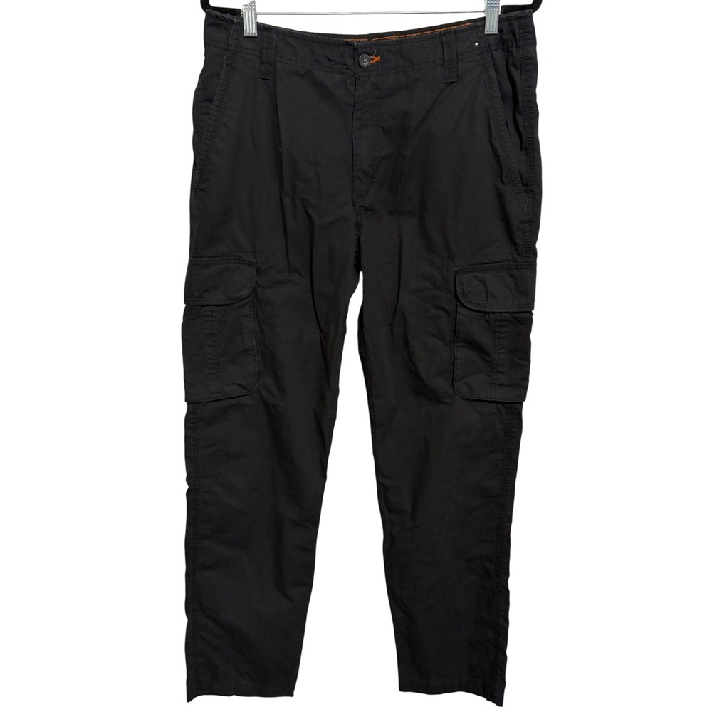 Outdoor Life Black Cargo Pants Extra Zipper Front Pocket Men's Tagged Size 34x34